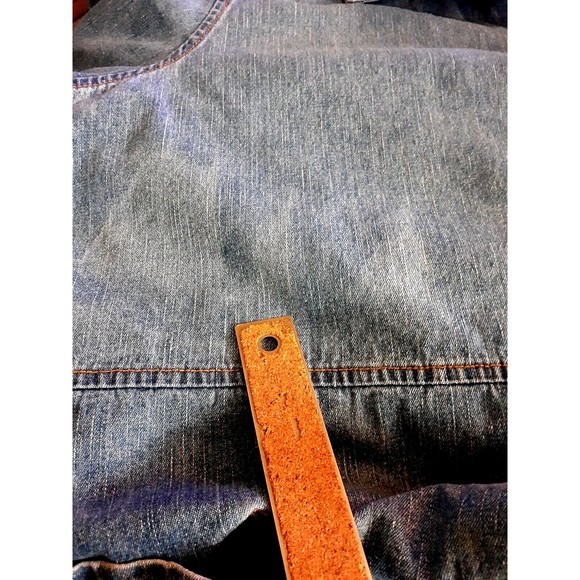 Vintage  90's Bill Blass Womens Sz 24W Distressed Blue Denim Jean Jacket Pockets - Picture 10 of 11